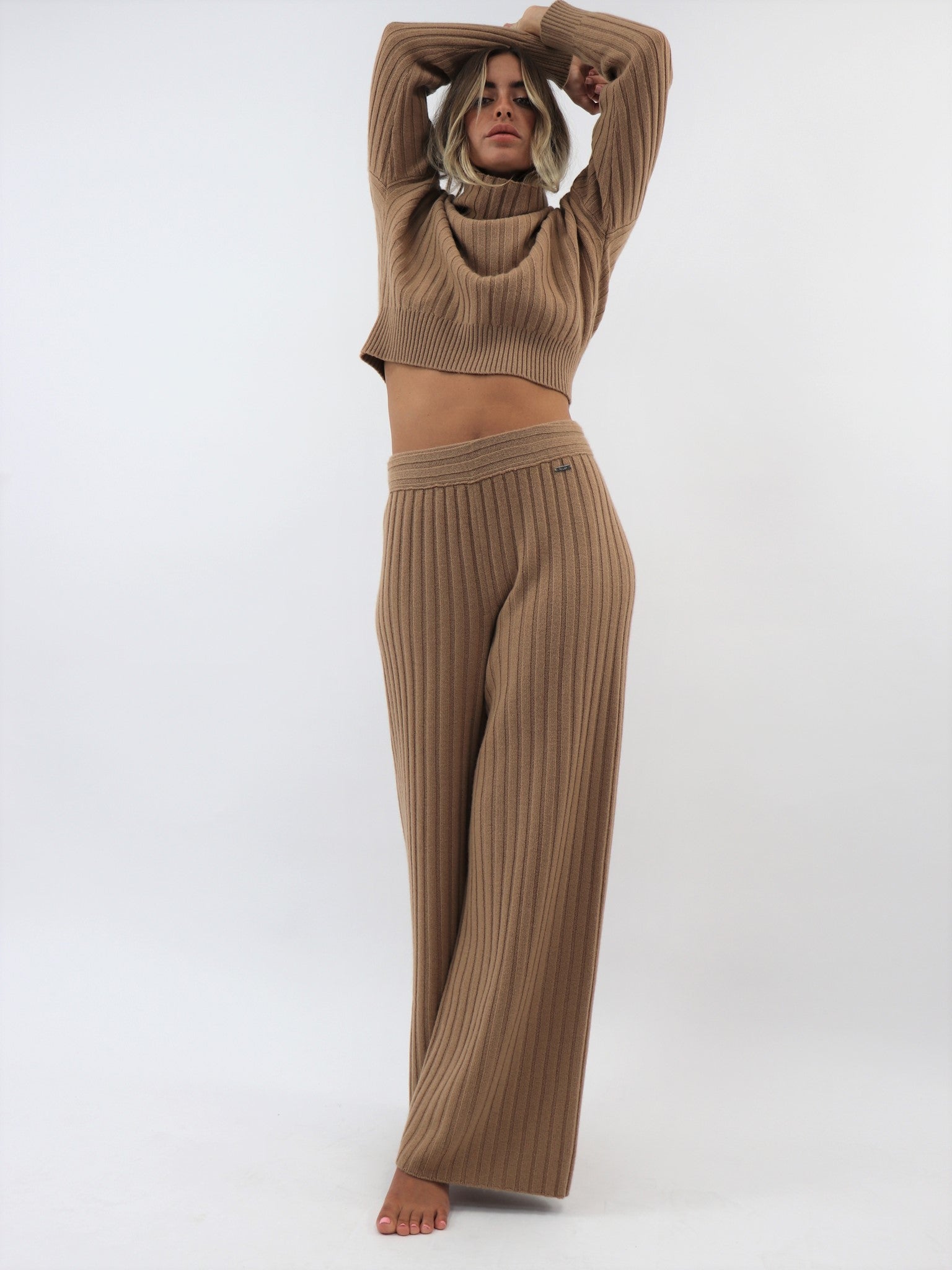 Cashmere Ribbed Wide leg pants