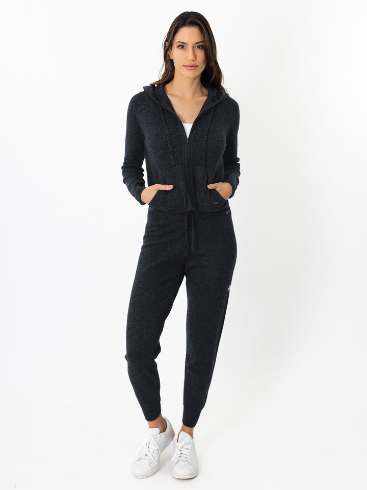 Cashmere Zip-up hoodie #CHARCOAL