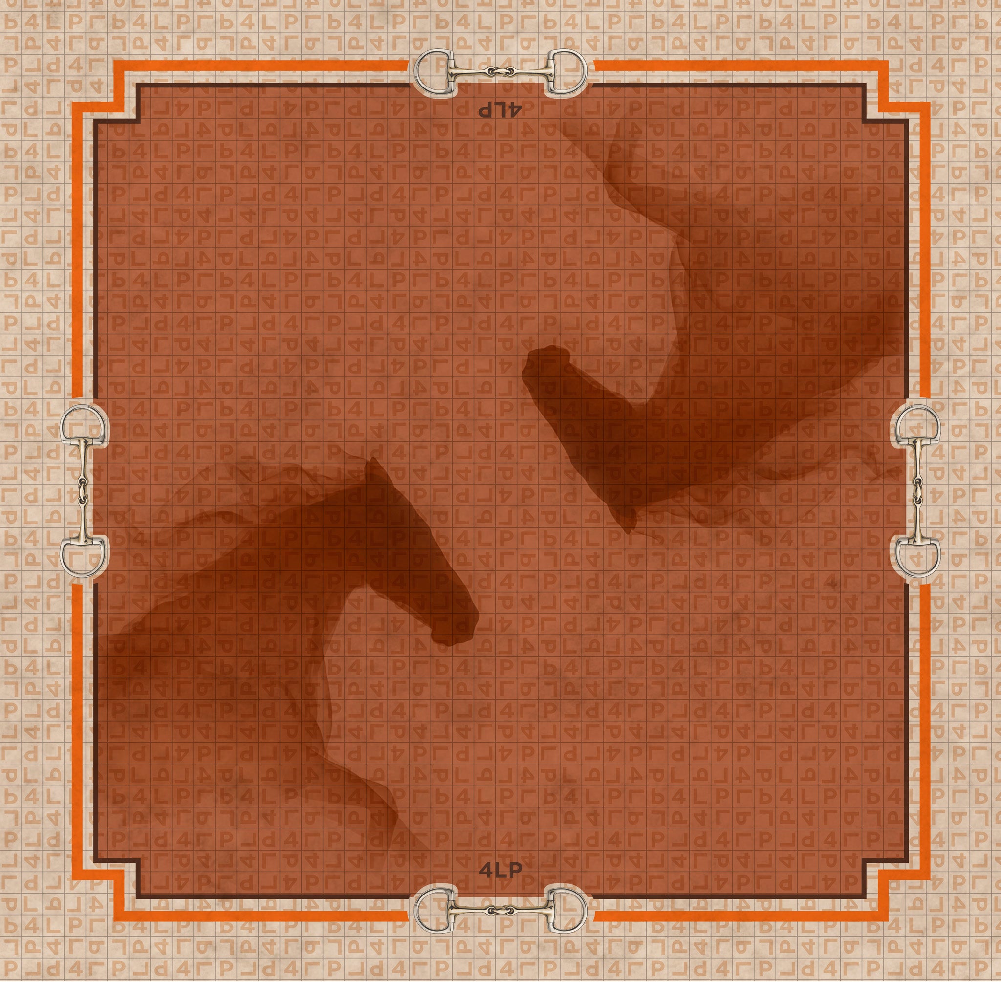 Square Silk Scarf with equestrian theme in 38.5 x 38.5 inches