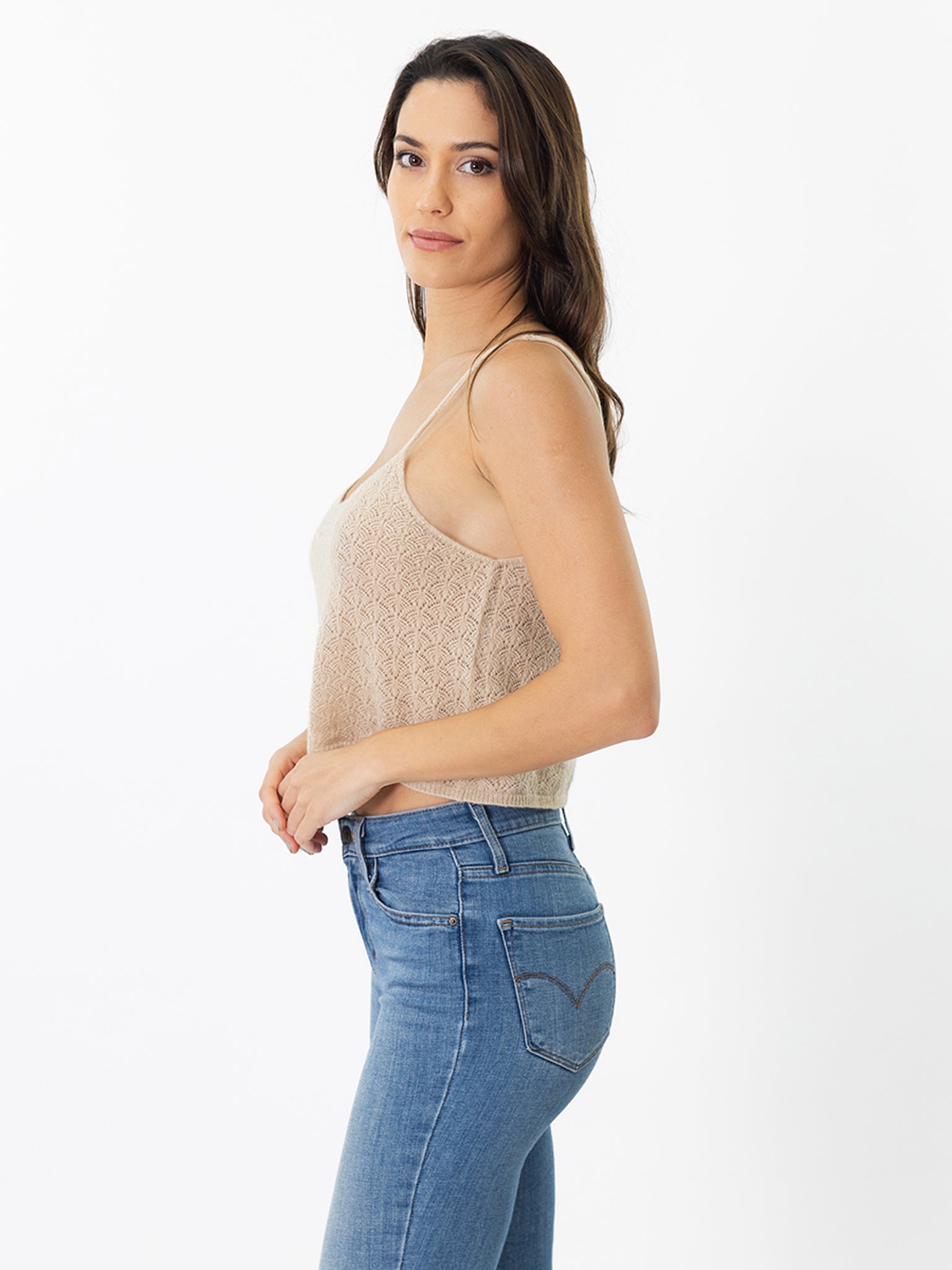 Featherweight Pointelle Cashmere Top
