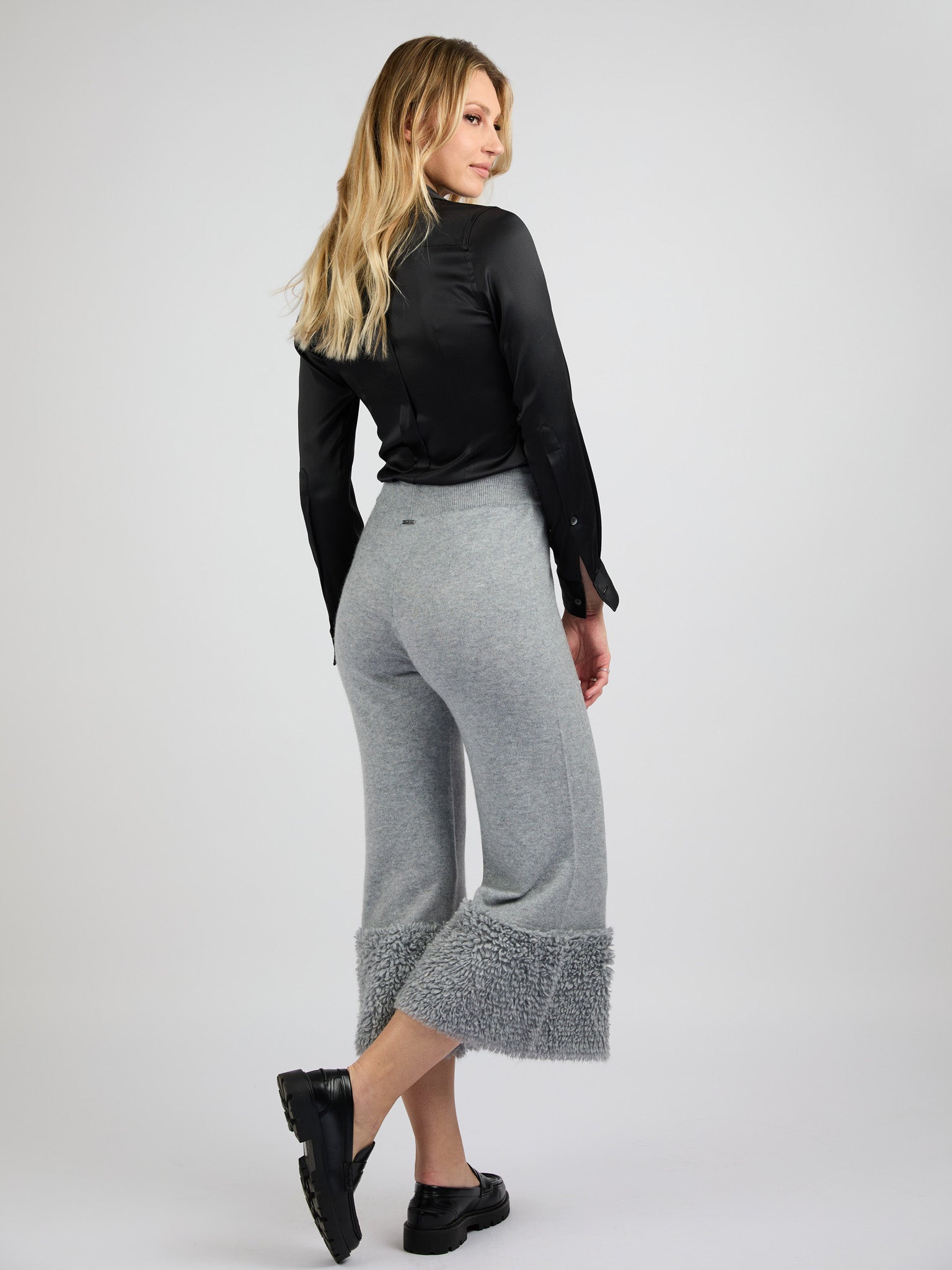 Cashmere Pants with Bottom Detail