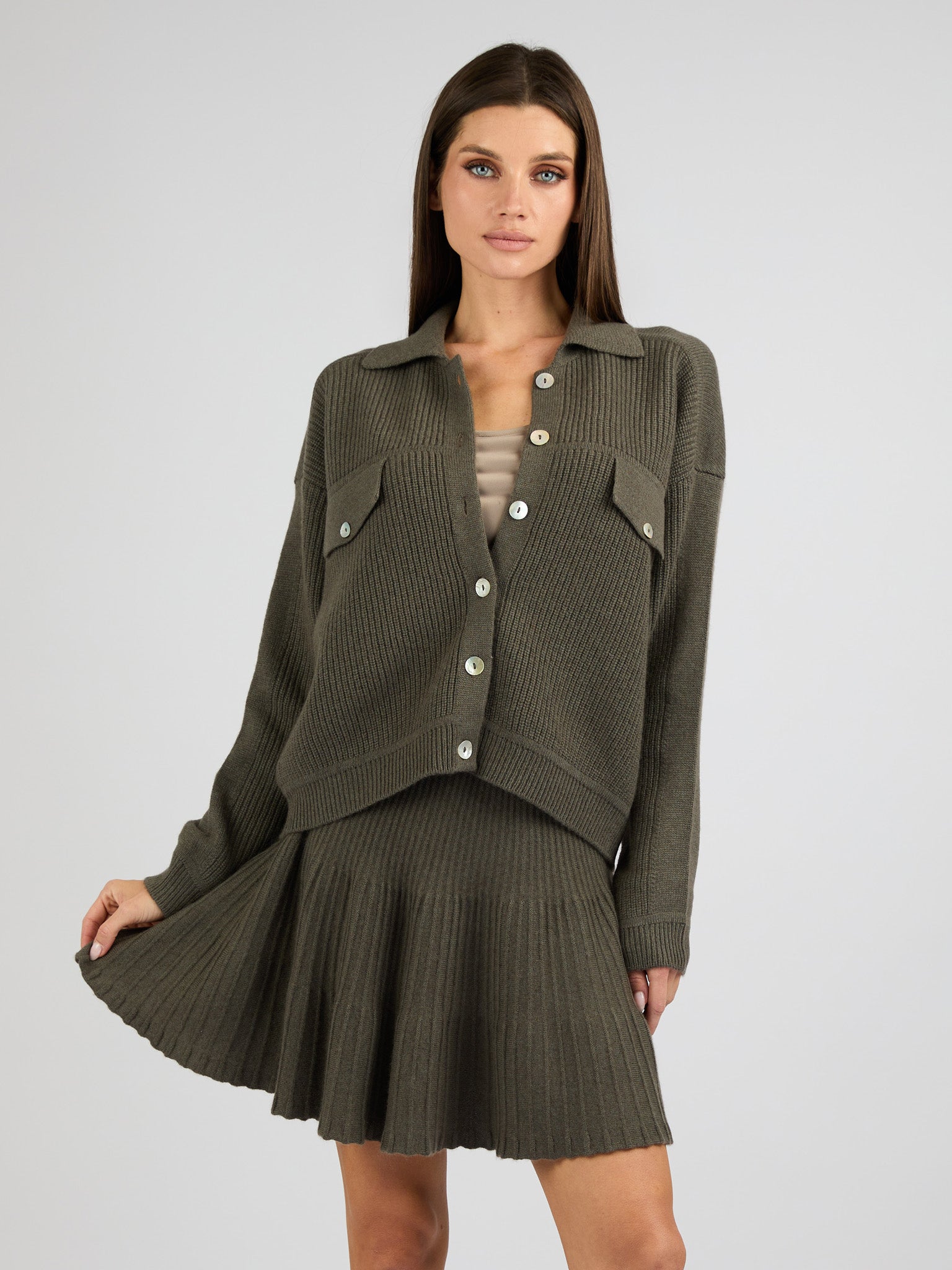Cashmere with front button Jacket