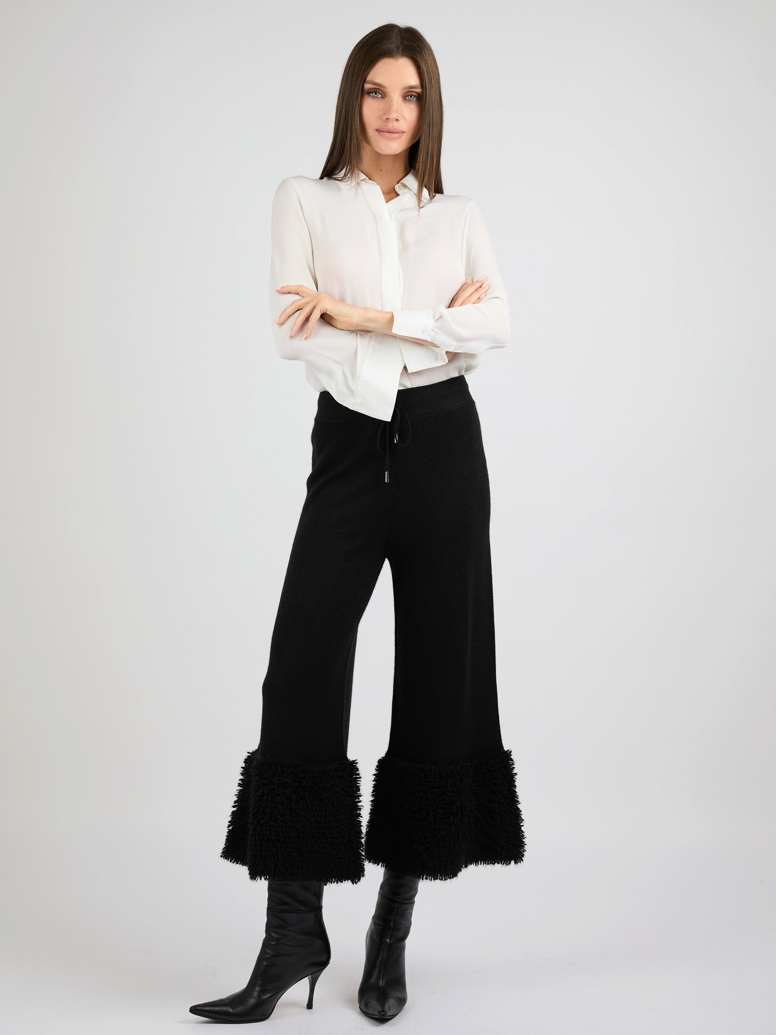Cashmere Pants with Bottom Detail