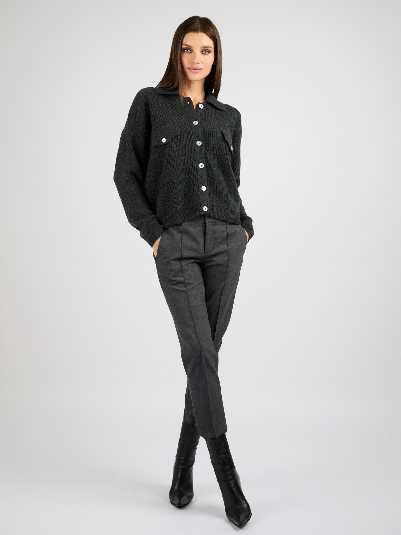 Cashmere with front button Jacket