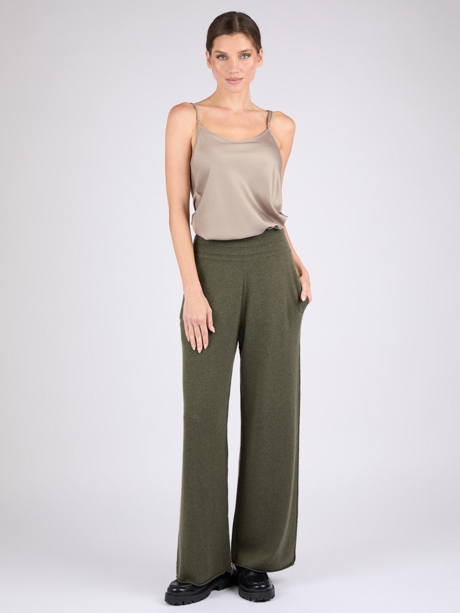Women Cashmere Wide-Leg Pants