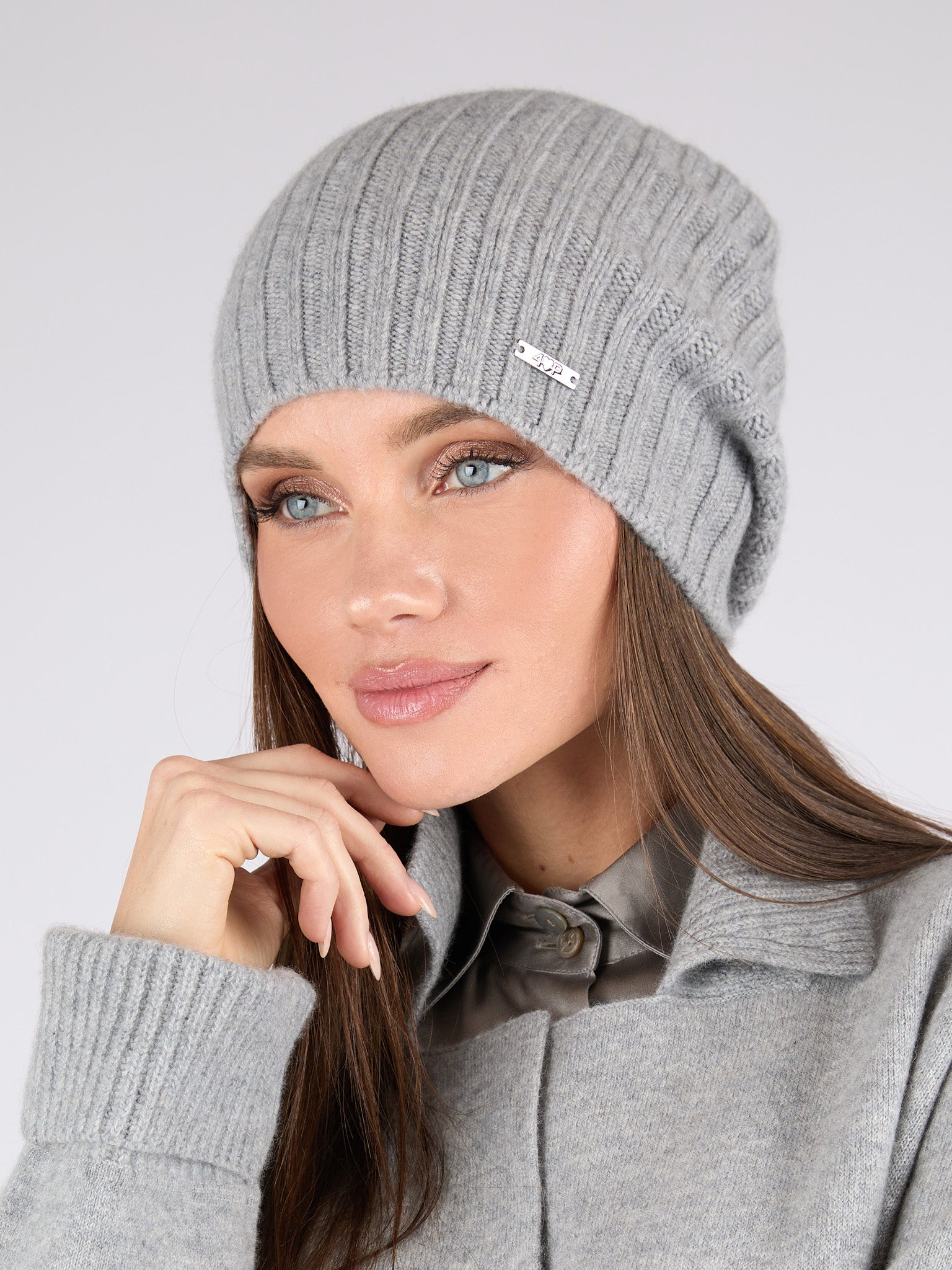 Unisex Ribbed Cashmere Beanie