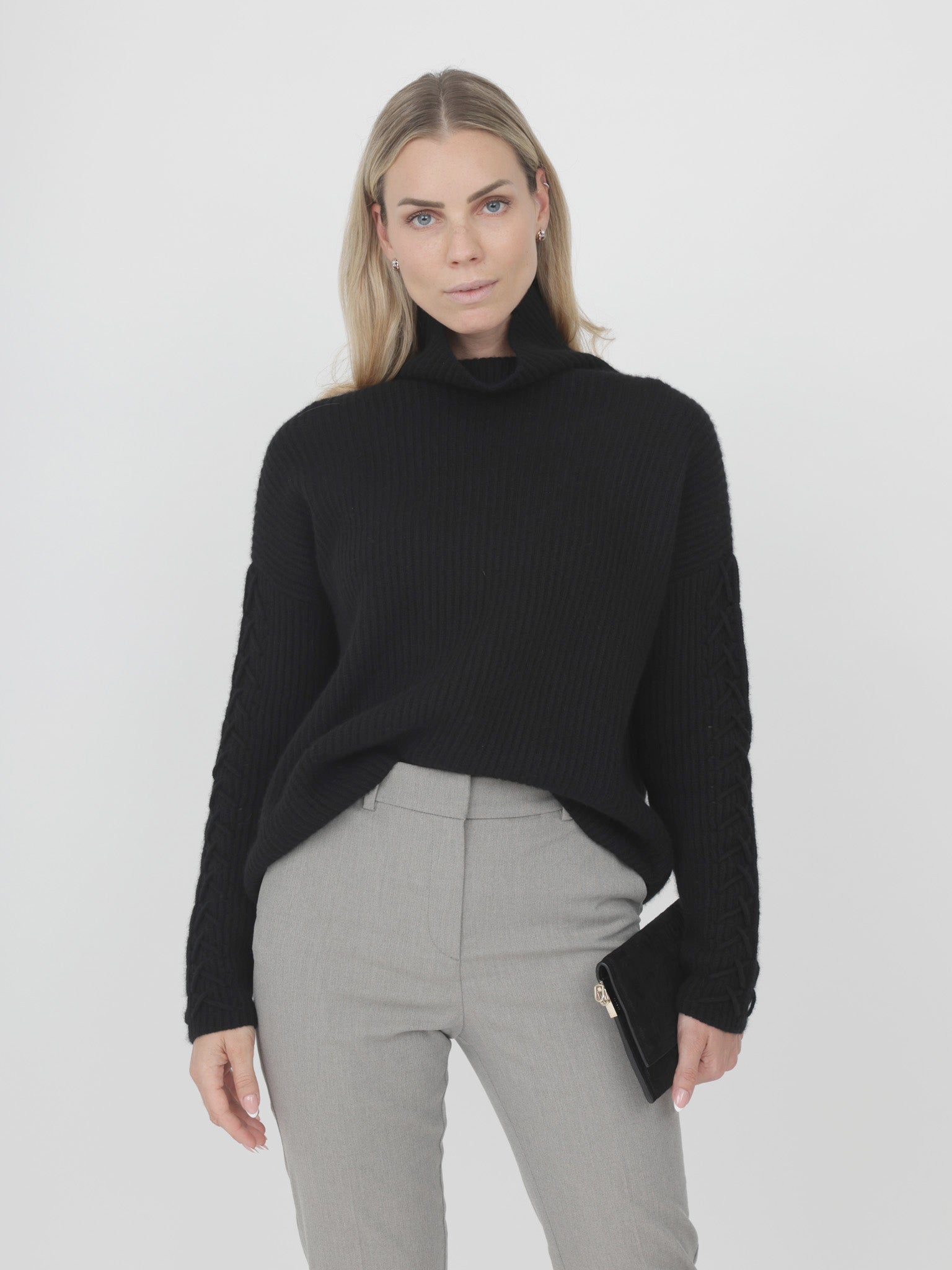 Cashmere Turtleneck with Hand Detail on Sleeves