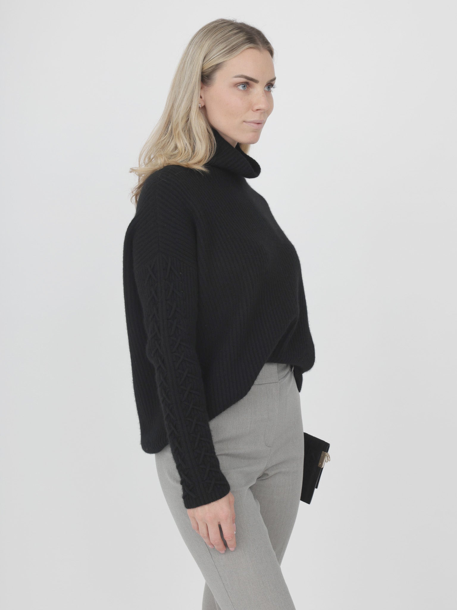 Cashmere Turtleneck with Hand Detail on Sleeves