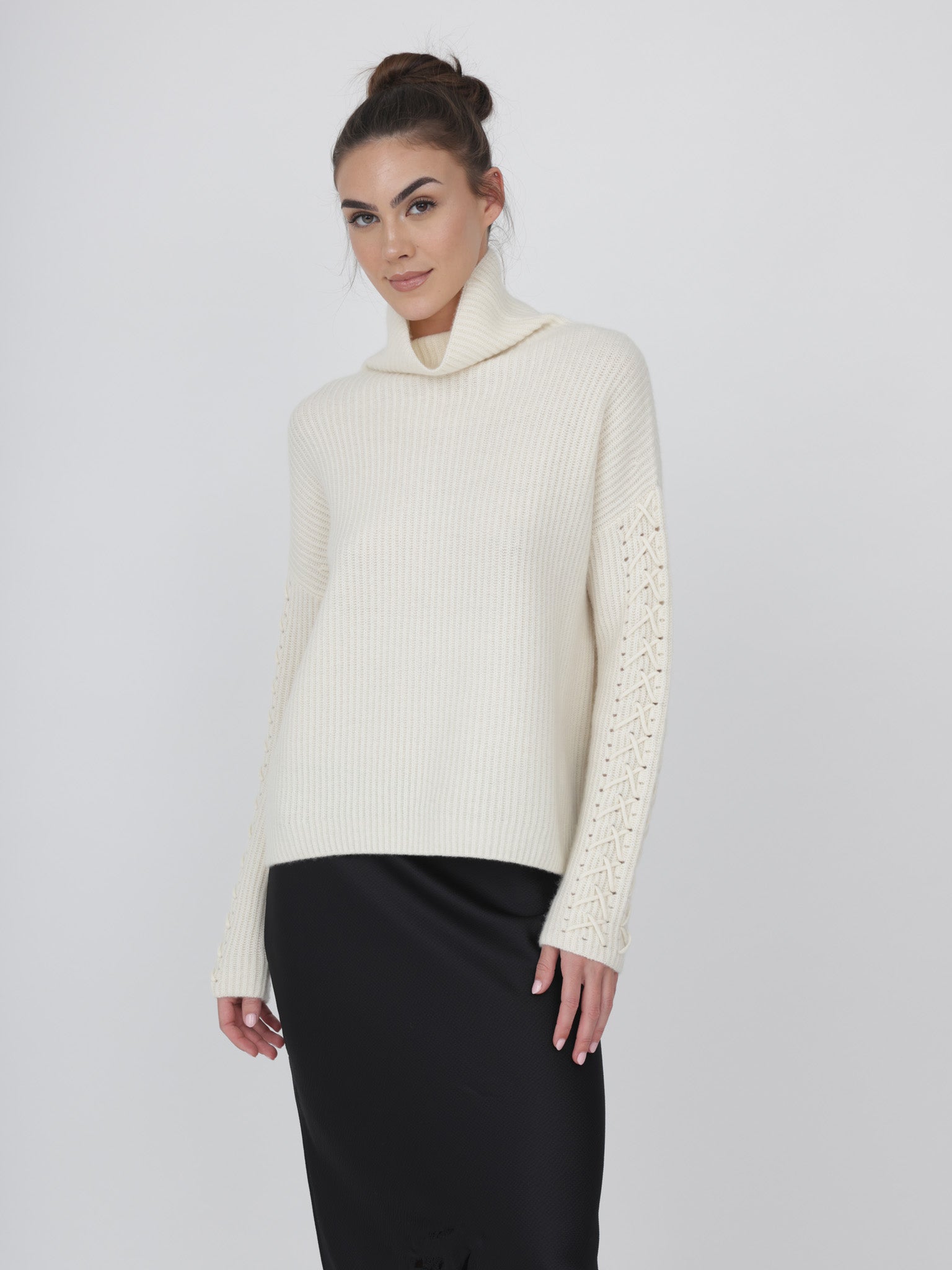 Cashmere Turtleneck with Hand Detail on Sleeves