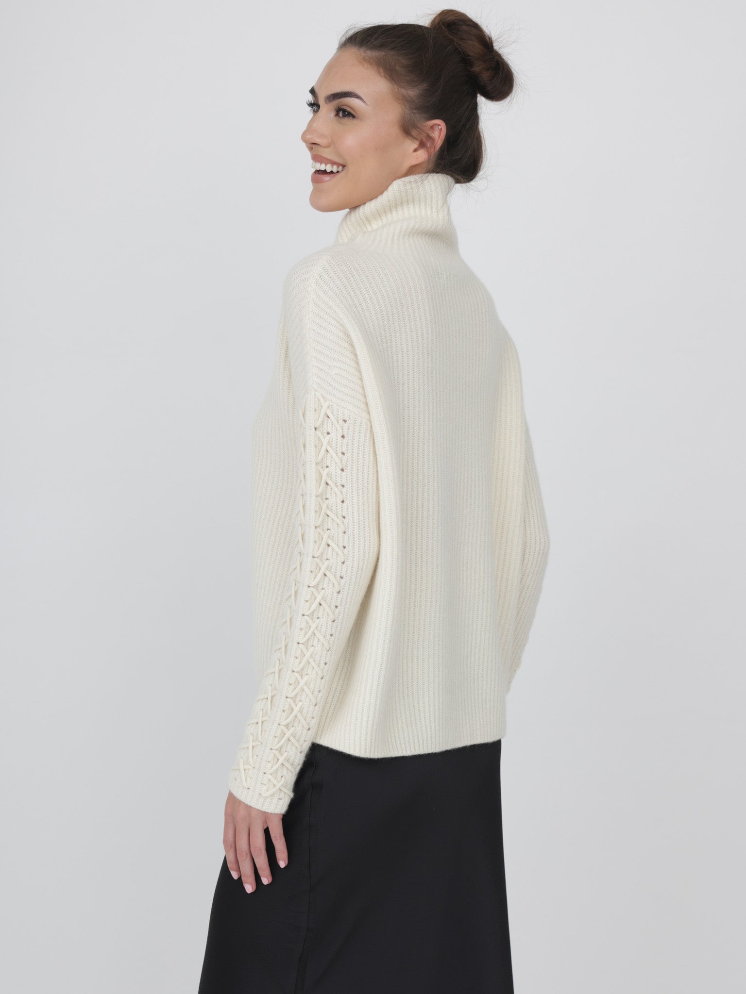 Cashmere Turtleneck with Hand Detail on Sleeves