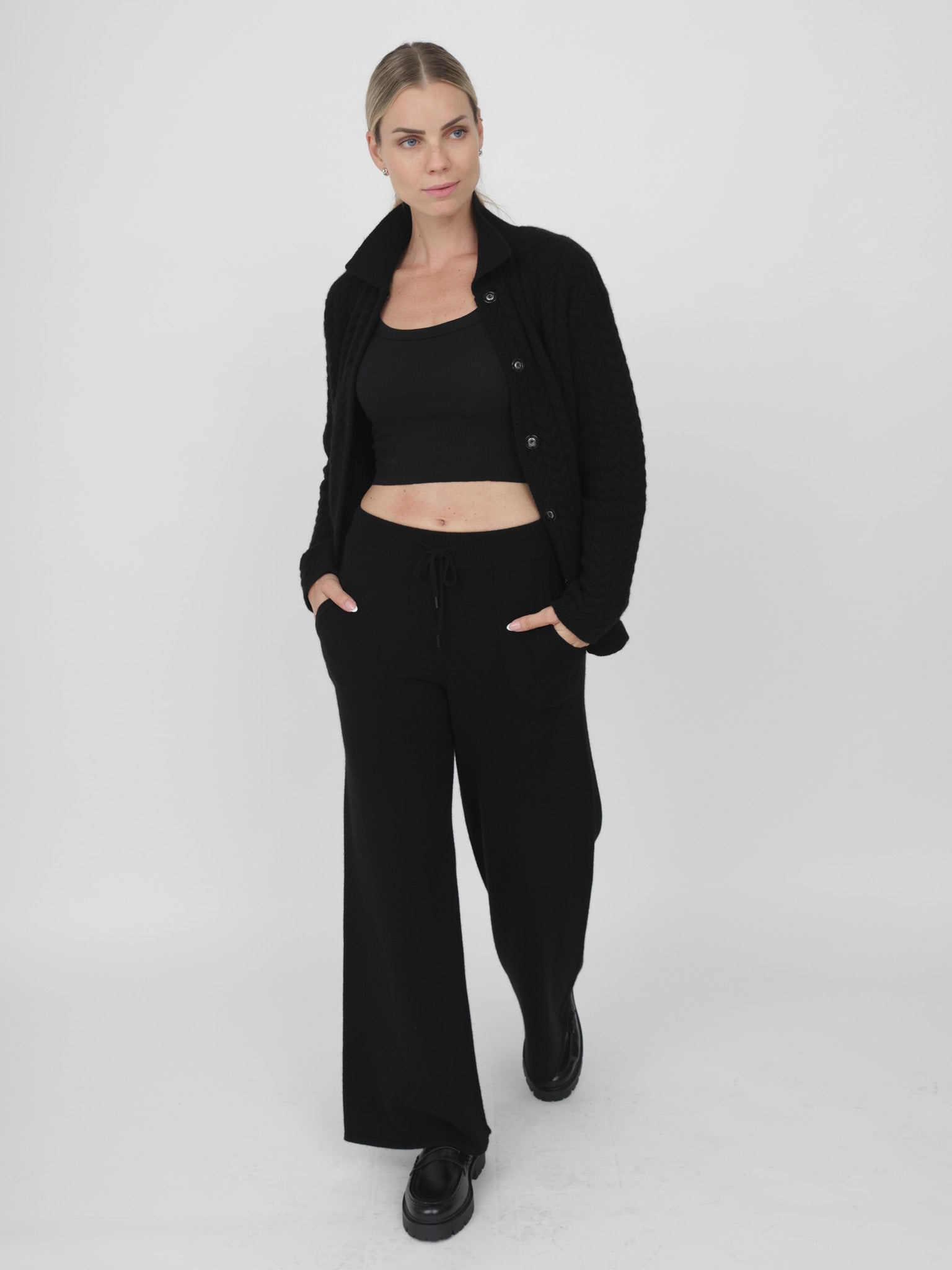 Wide Leg Cashmere Pants