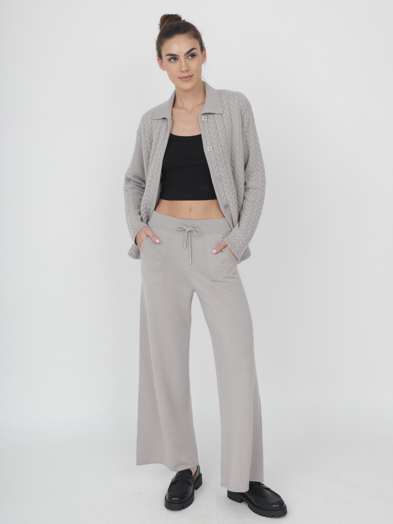 Wide Leg Cashmere Pants