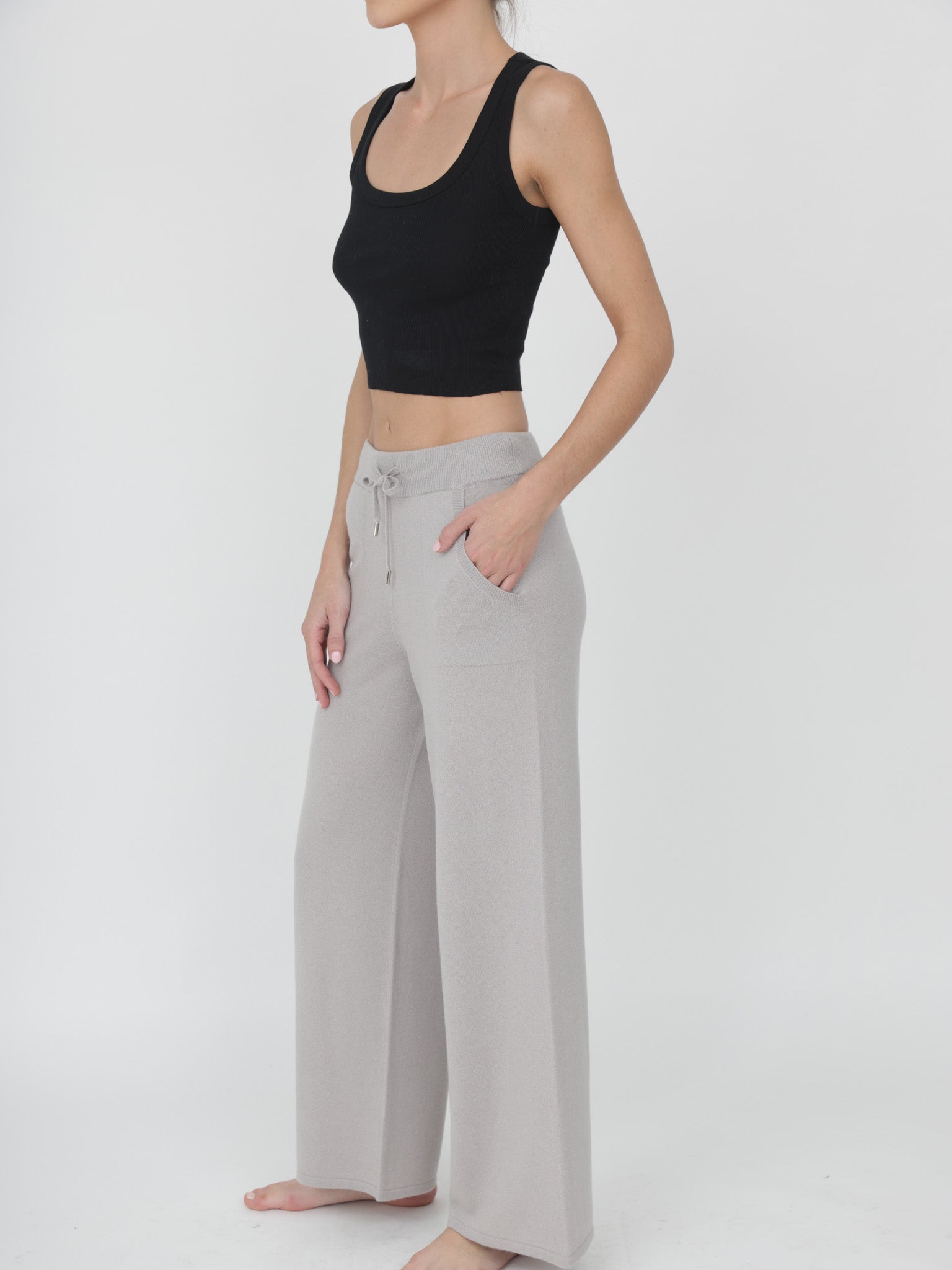 Wide Leg Cashmere Pants