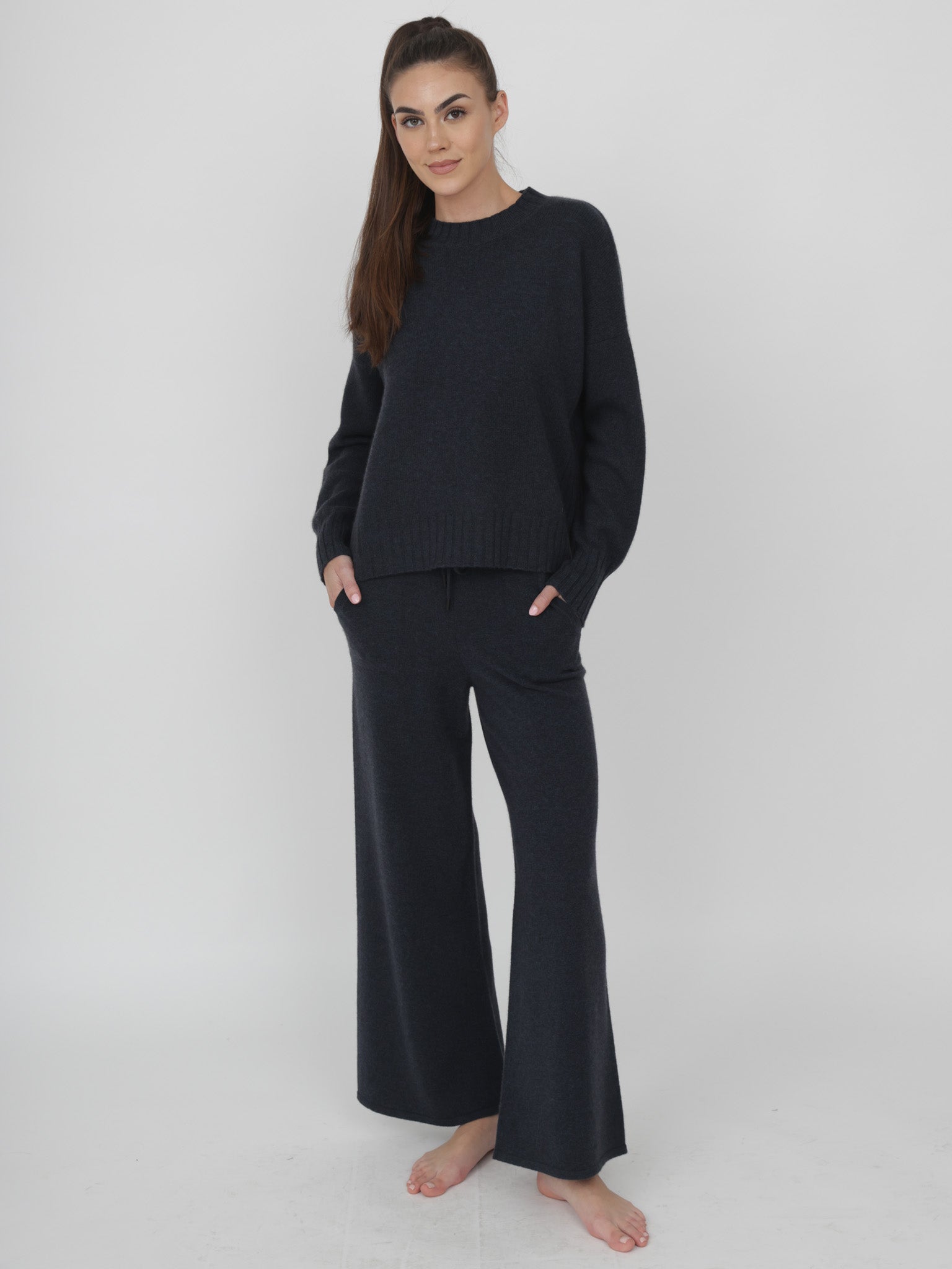 Wide Leg Cashmere Pants