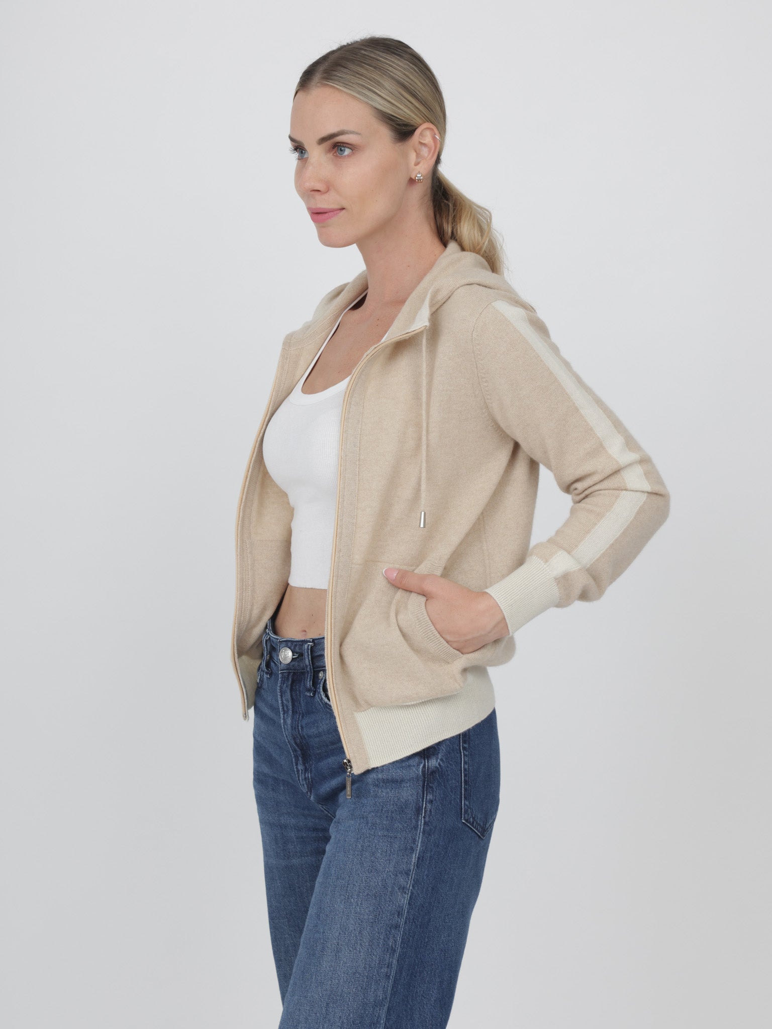 Cashmere Zip-Up Hoodie