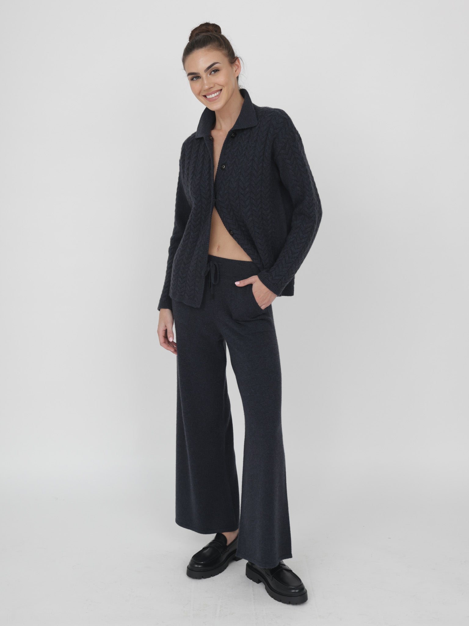 Wide Leg Cashmere Pants