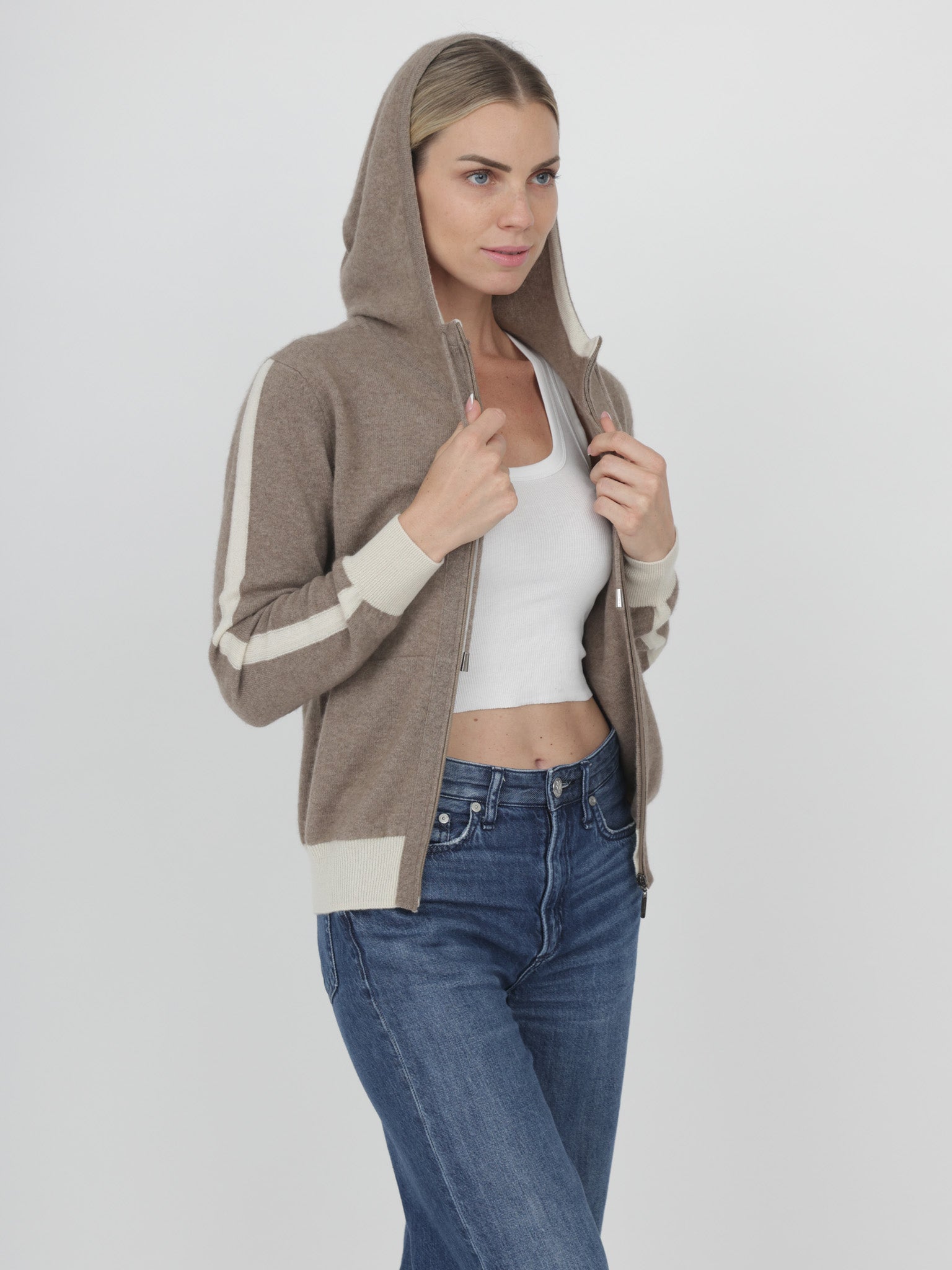 Cashmere Zip-Up Hoodie