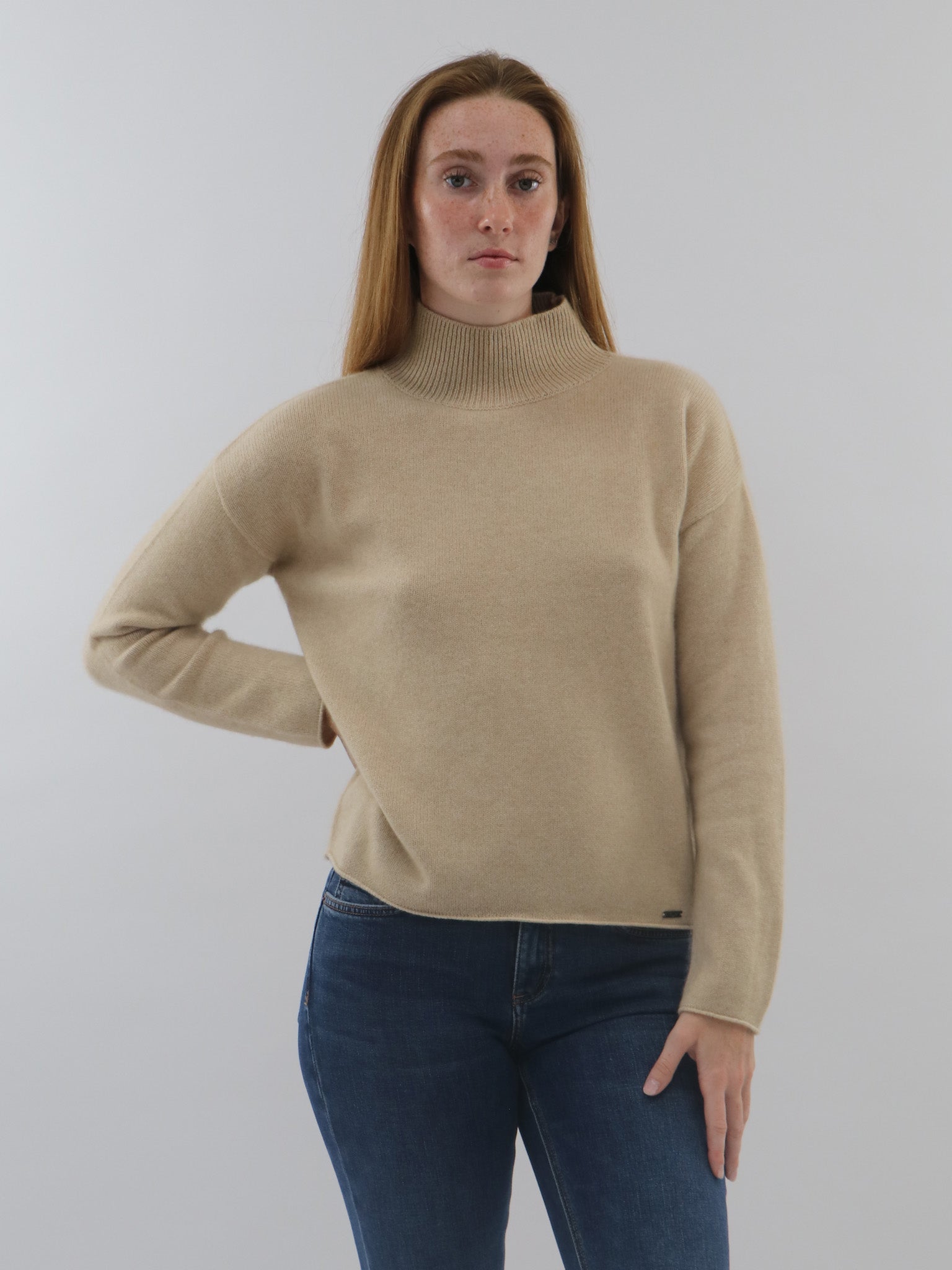 Cashmere Mock Neck Pullover