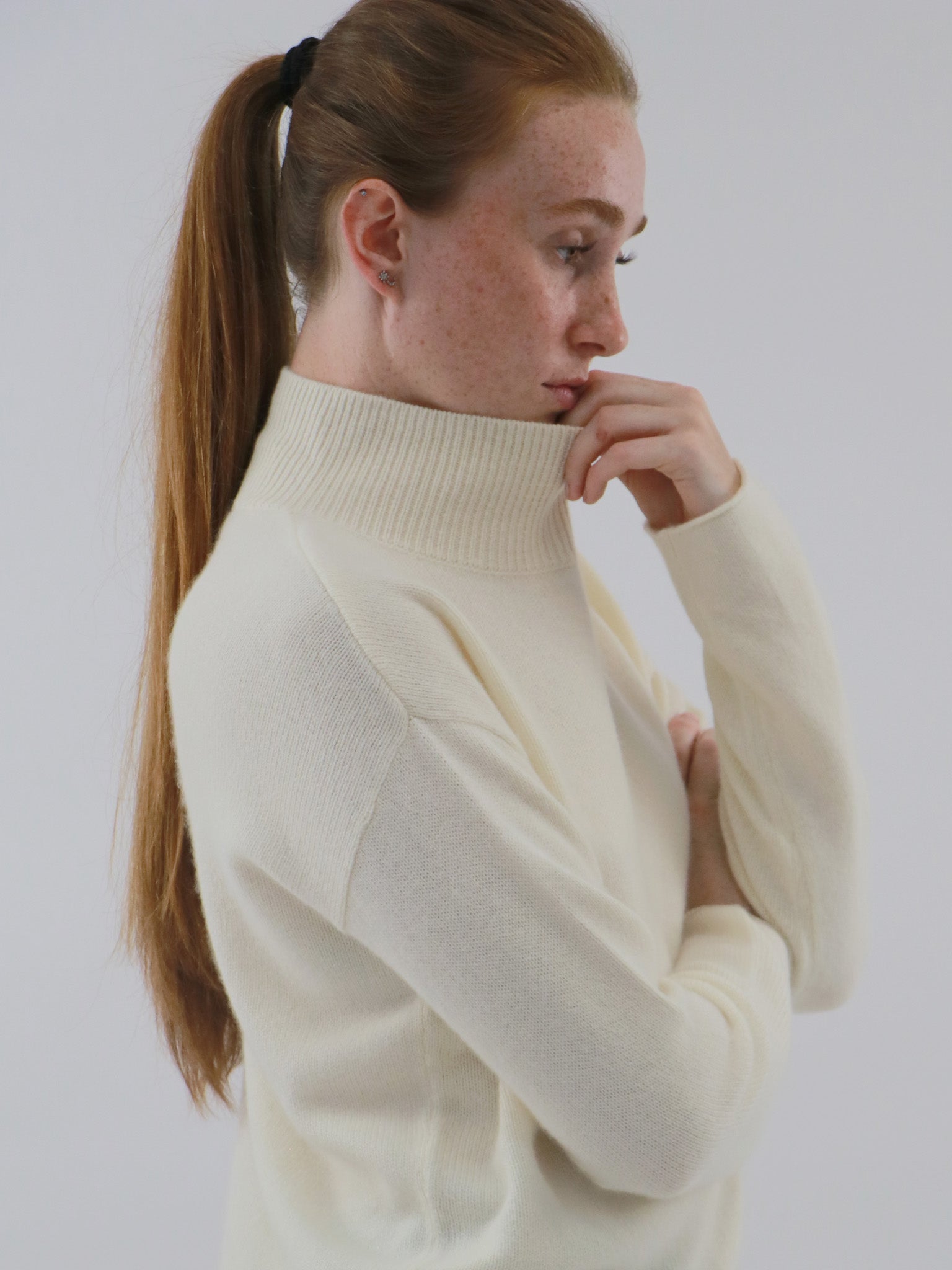 Cashmere Mock Neck Pullover