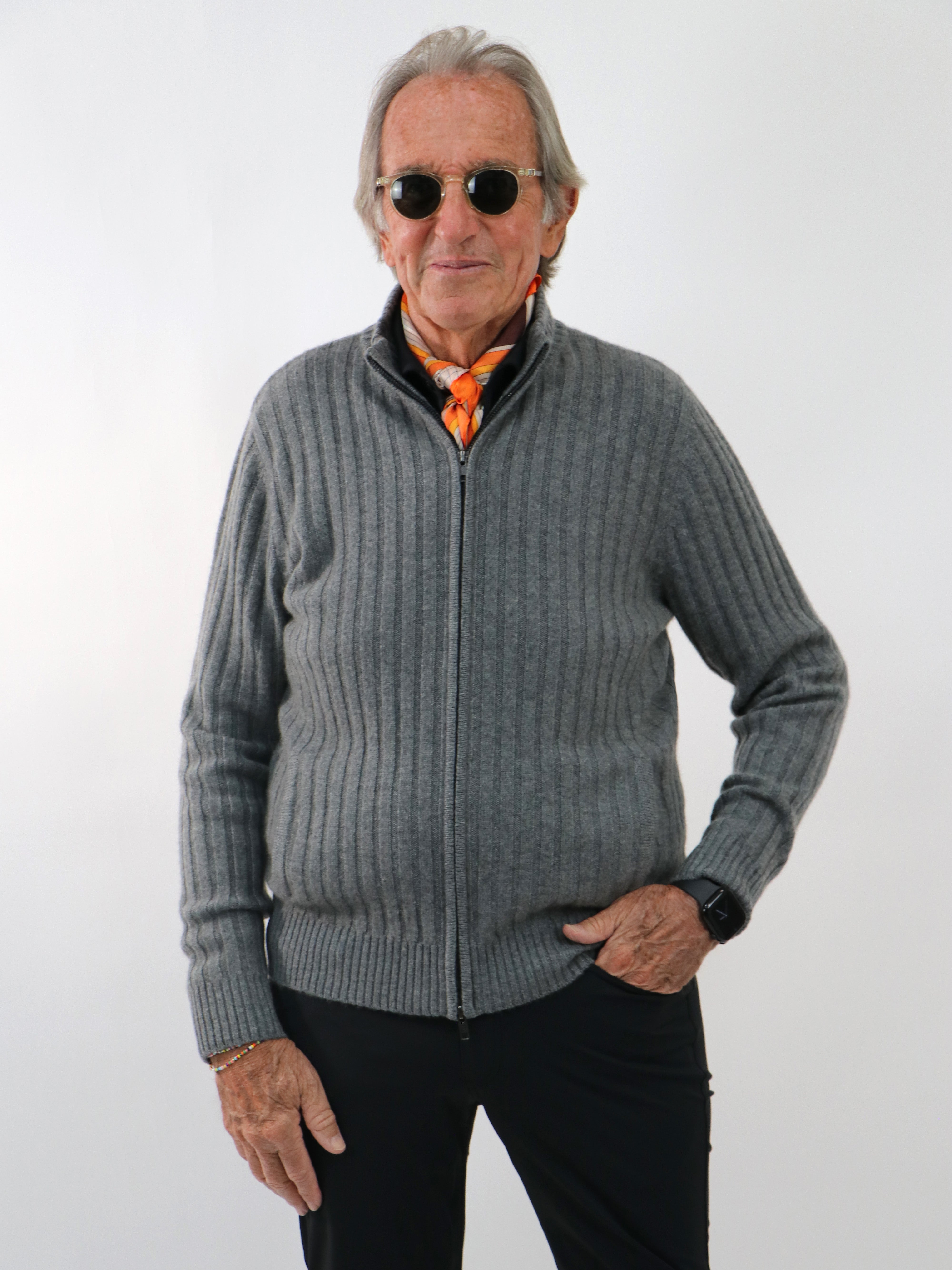 Men Cashmere Cardigan #SMOKE