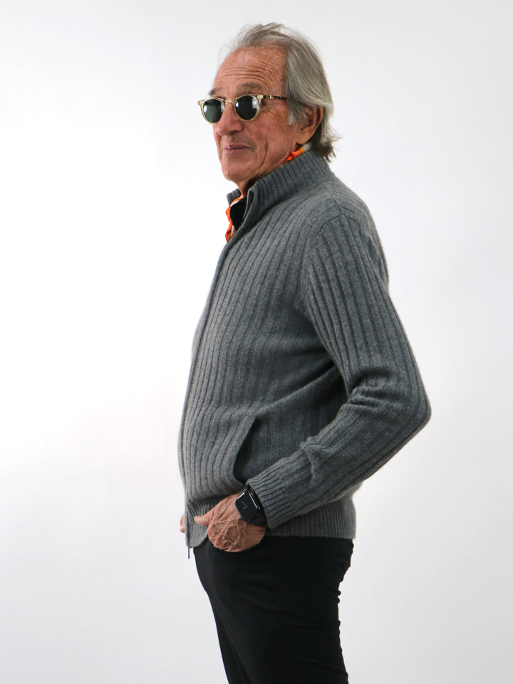 Men Cashmere Cardigan #SMOKE
