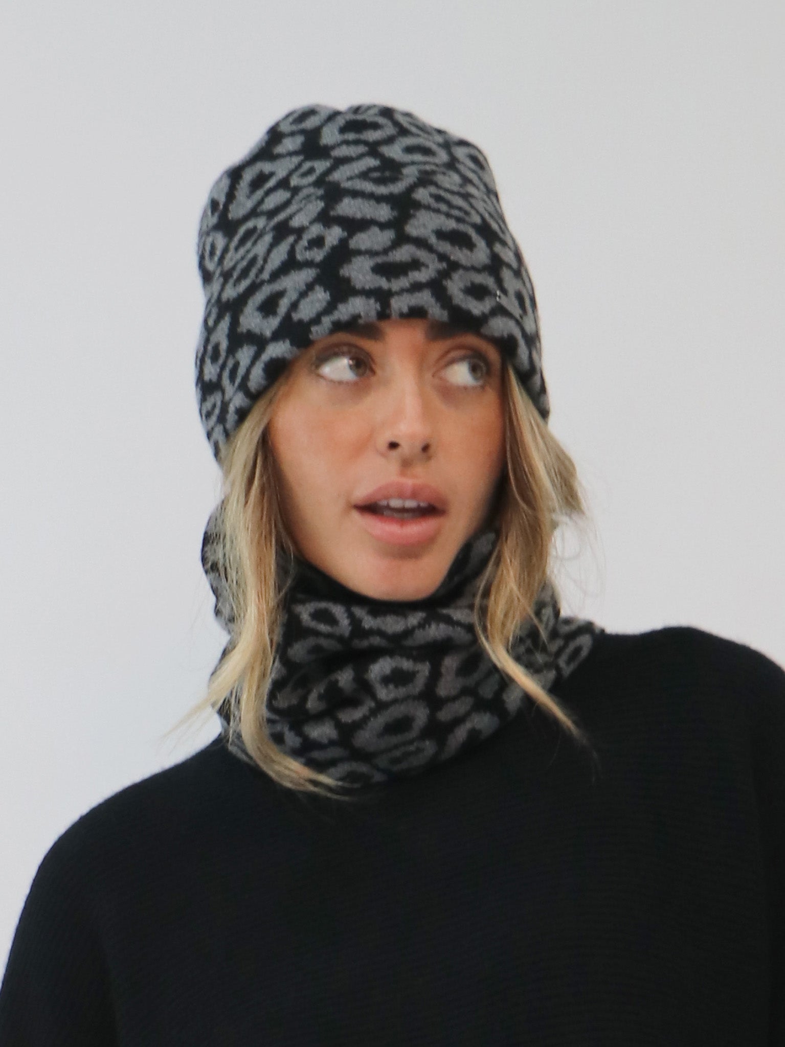 Leopard Print Cashmere Beanie