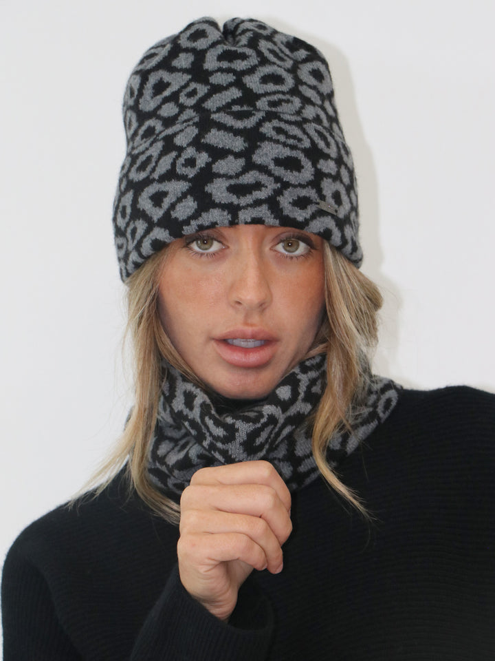 Leopard Print Gaiter #BLACK
