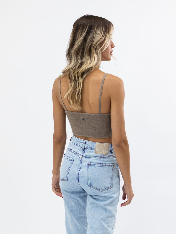 Cashmere bralette in ribbed knit #FAWN
