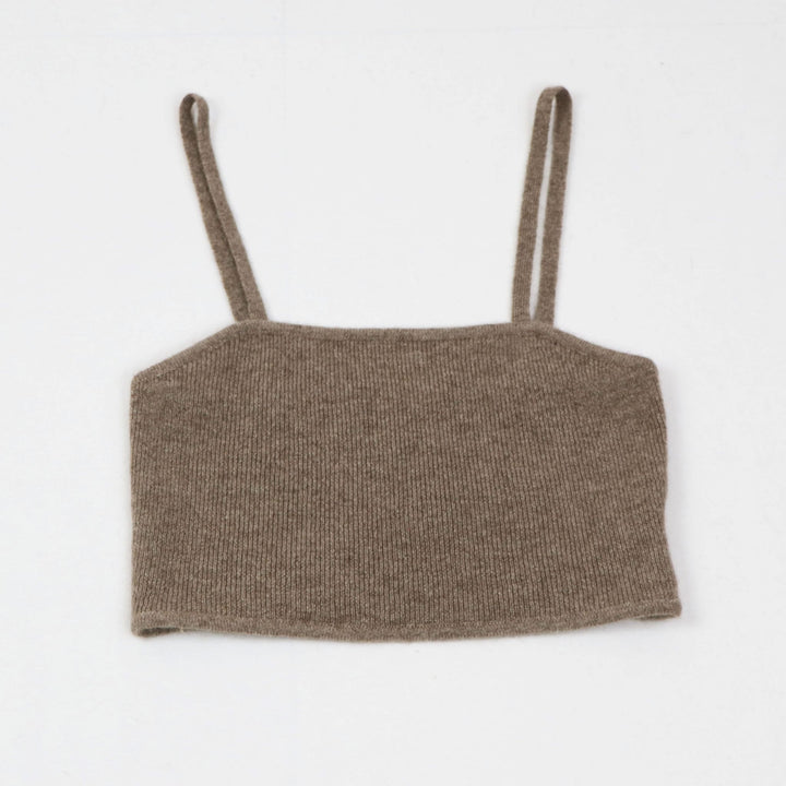 Cashmere bralette in ribbed knit #FAWN