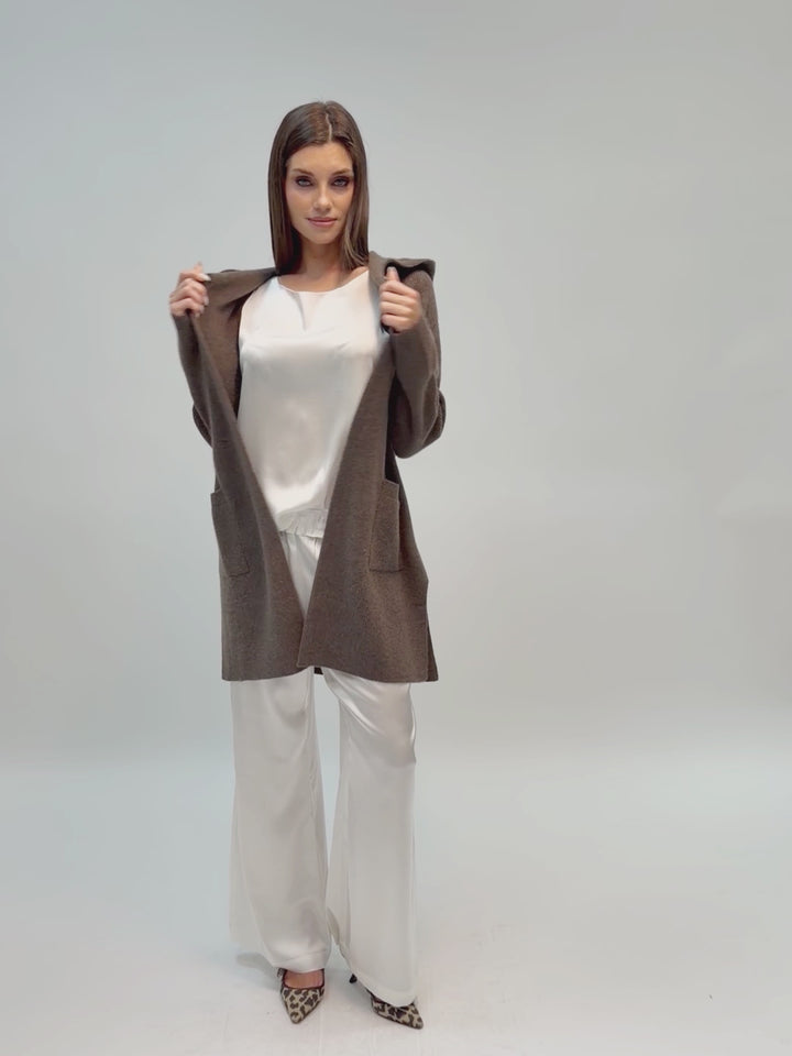 Wide legs Silk Charmeuse pants #PEARL