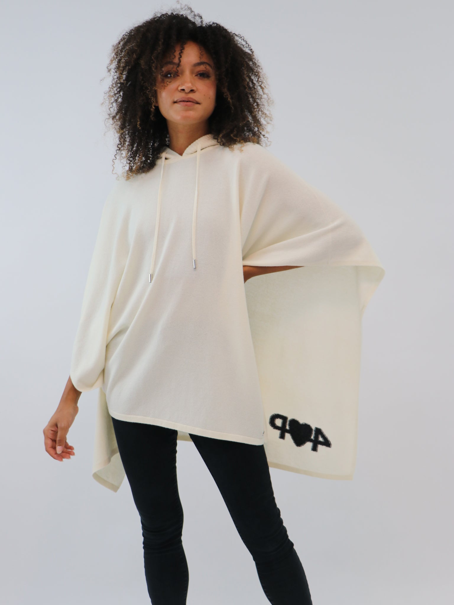 Organic Cashmere Hooded Poncho