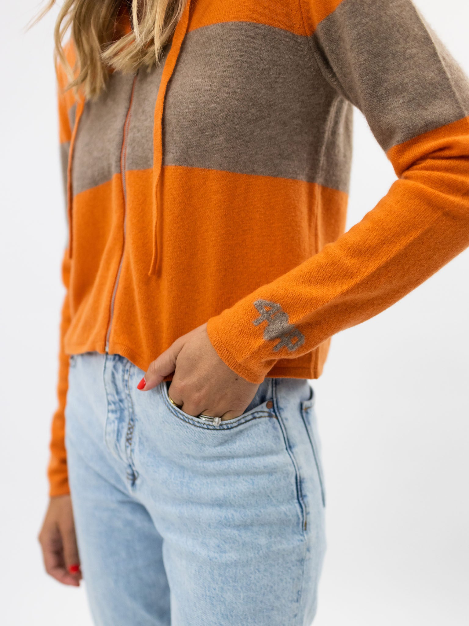 Cashmere Cropped Zip up Hoodie