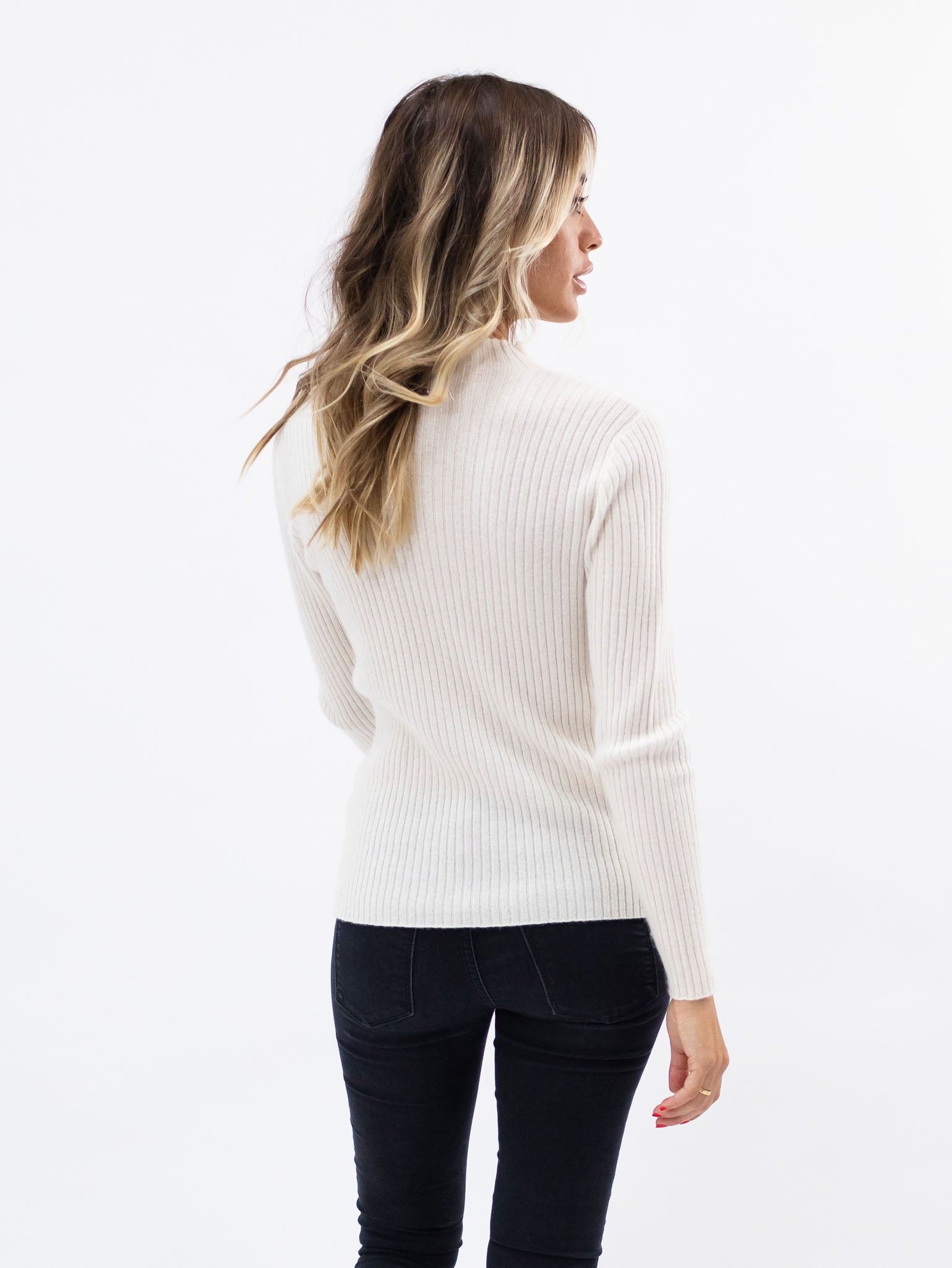Fitted Cashmere Ribbed Sweater