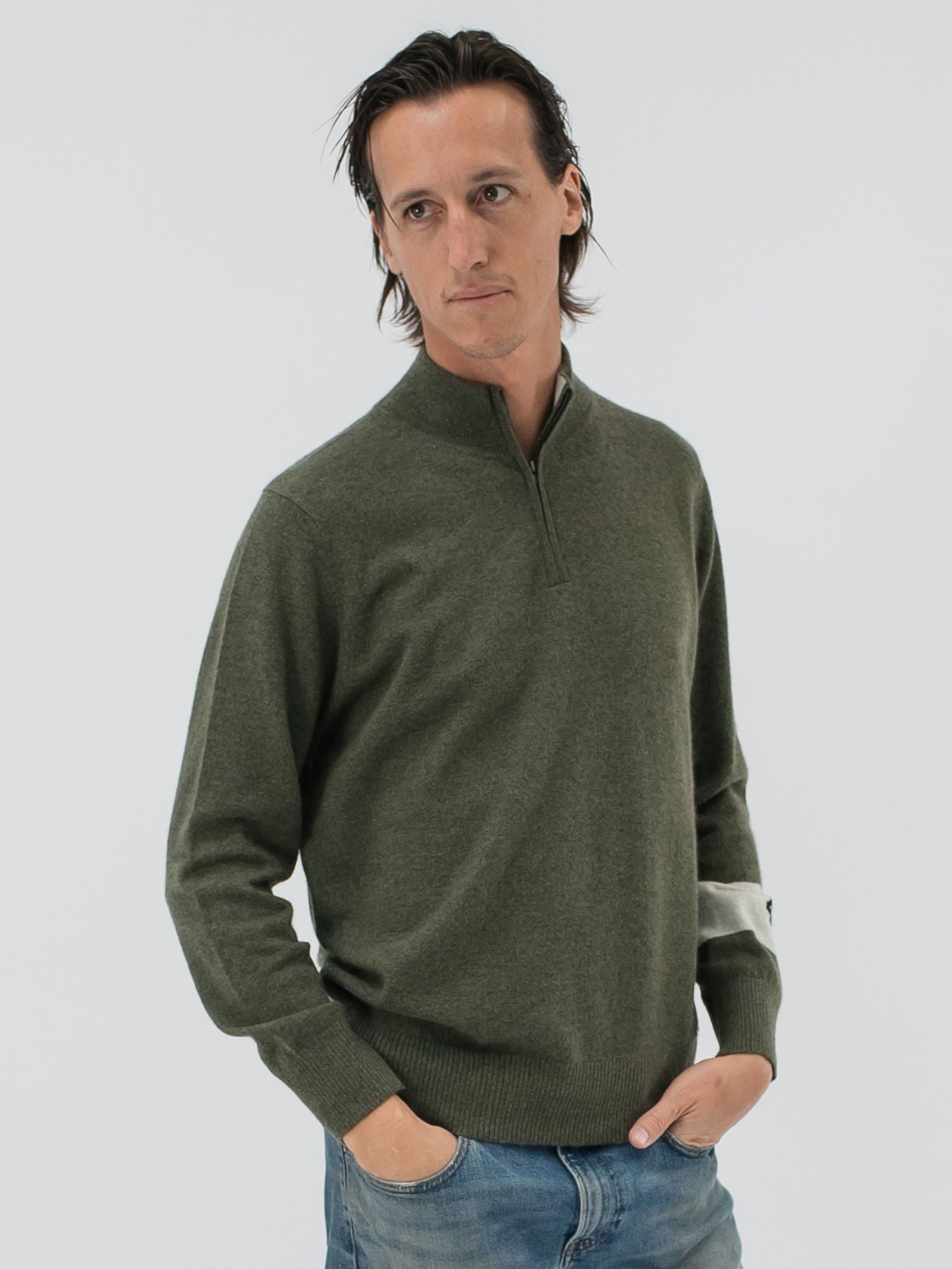 Men's Cashmere Quarter Zip Pullover
