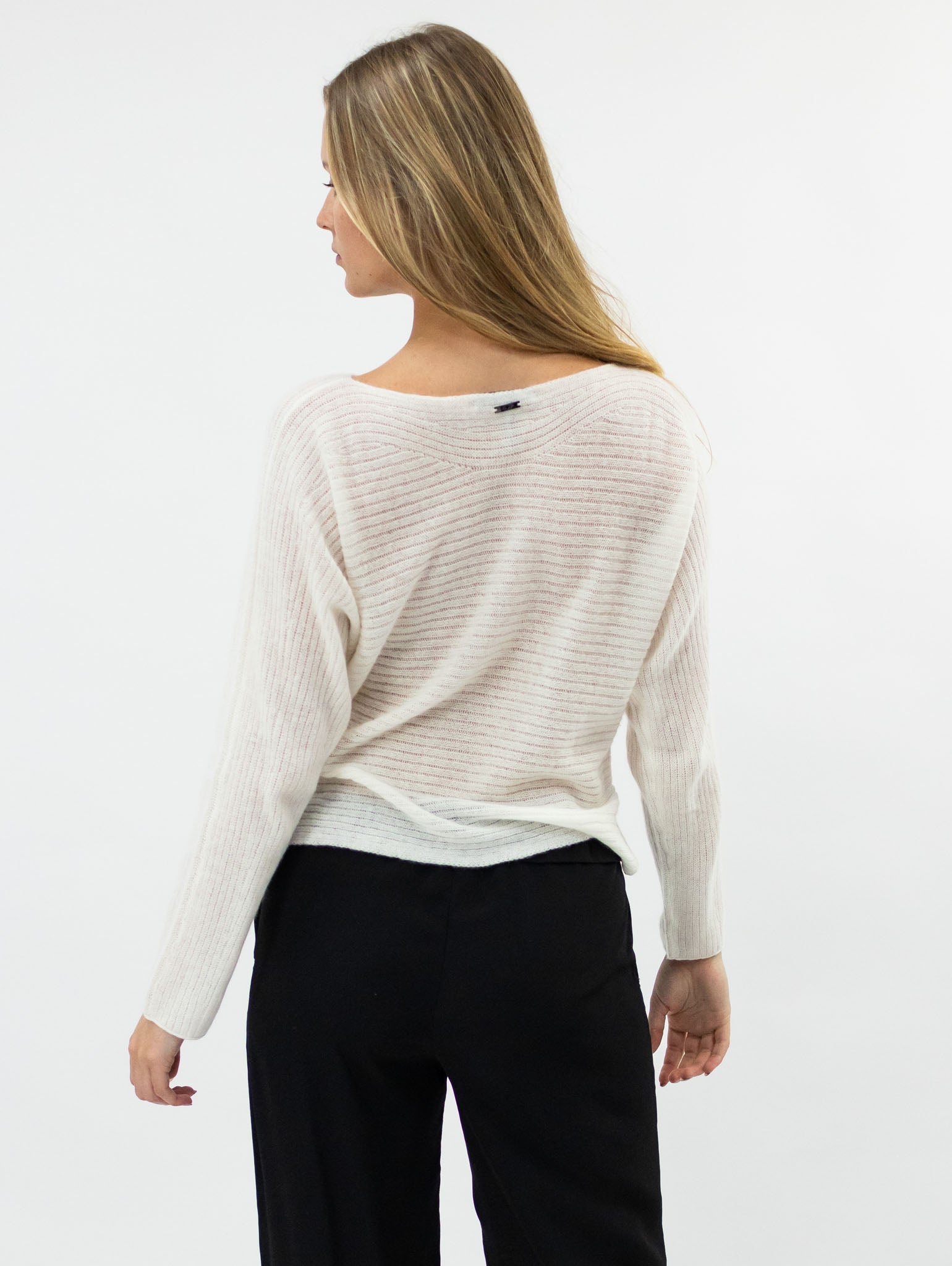 Soft Open Weave Cashmere Boatneck Sweater